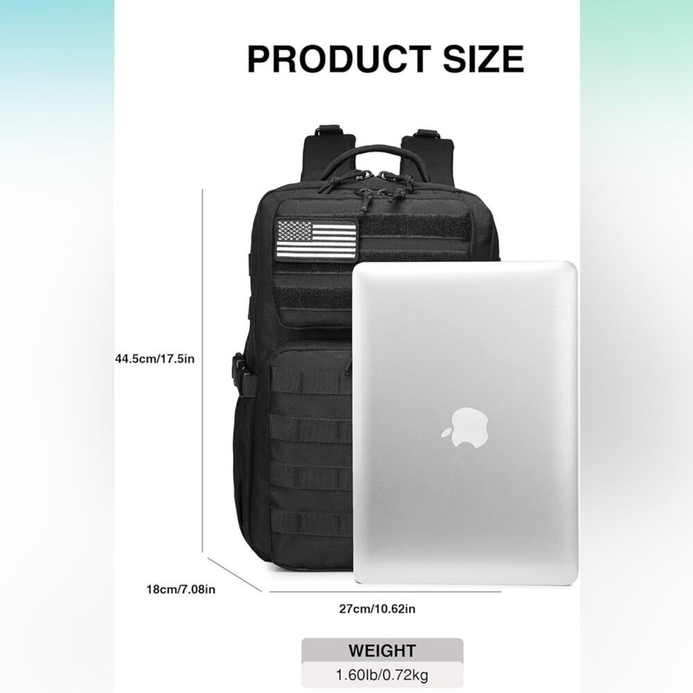 Military Tactical Backpack Men Waterproof Daypack 3 Day Assault Pack Molle Bag - Picture 4 of 7